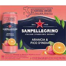 Sanpellegrino Italian Sparkling Drink Arancia and Fico D'India, Sparkling Orange and Prickly Pear Beverage, 24 Pack of 11.5 Fl Oz Cans