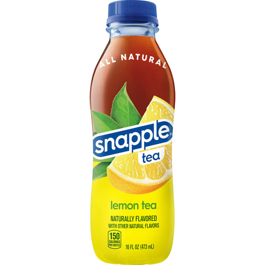 Snapple, Lemon Tea, Recycled Bottle, 16 Fl Oz, 12 Count