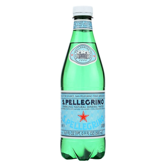 S.Pellegrino Sparkling Natural Mineral Water, 16.9 fl oz. Plastic Bottles (24 Count)